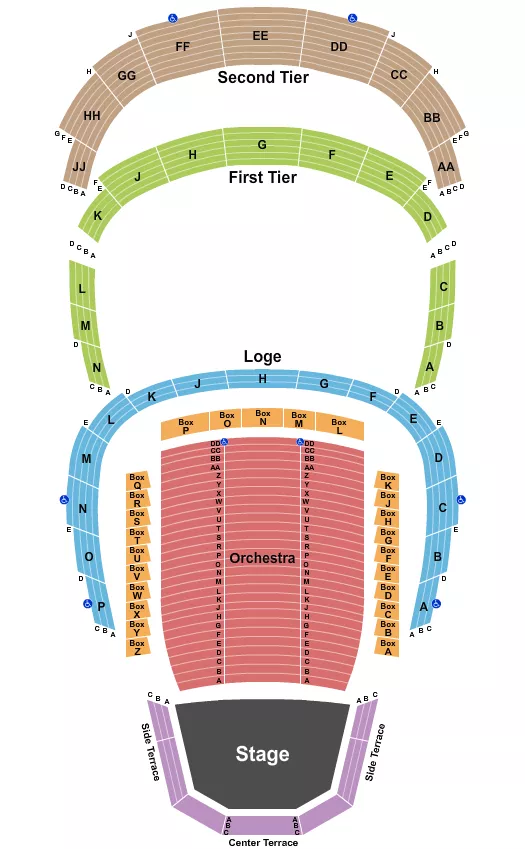 seating chart for Davies Symphony Hall - End Stage Split Orch - eventticketscenter.com