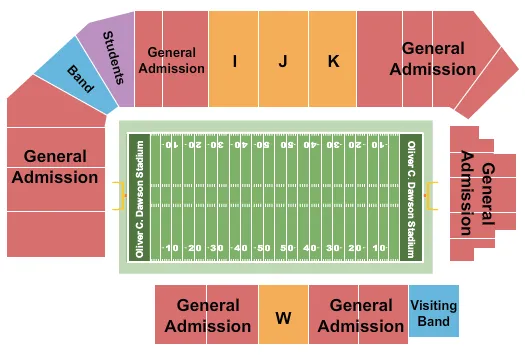 seating chart for Dawson Bulldog Stadium - Football - eventticketscenter.com