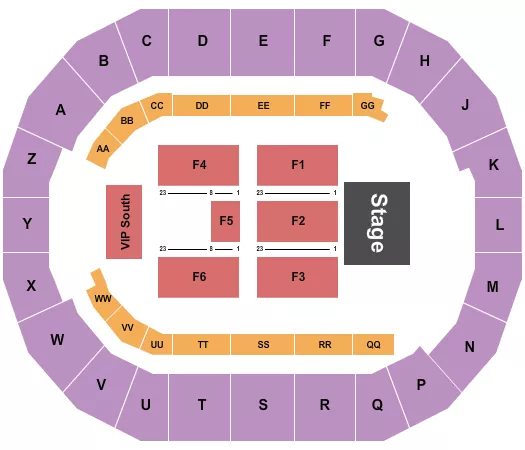 seating chart for Days of 47 Arena at Utah State Fair Park - Endstage with VIP South - eventticketscenter.com