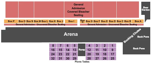 seating chart for Days of '76 Event Center - Rodeo - eventticketscenter.com