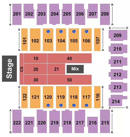 seating chart for Daytona Beach Ocean Center - Comedy - eventticketscenter.com