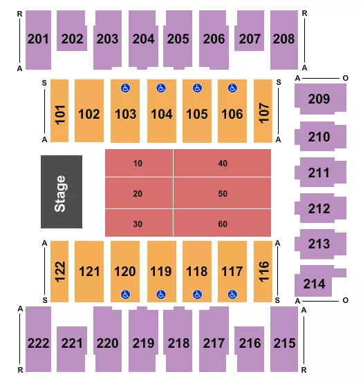 seating chart for Daytona Beach Ocean Center - Endstage - eventticketscenter.com
