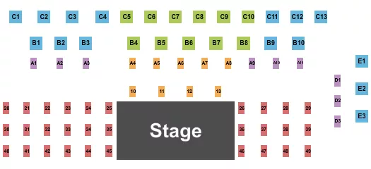 seating chart for Dazzle Restaurant And Lounge - Endstage Tables - eventticketscenter.com