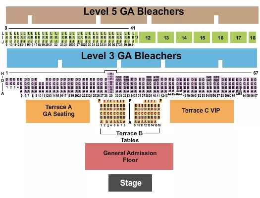 seating chart for Del Mar Fairgrounds - Endstage GA/Terr VIP - eventticketscenter.com