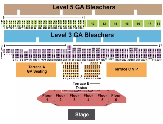 seating chart for Del Mar Fairgrounds - Endstage w/ VIP Terr - eventticketscenter.com
