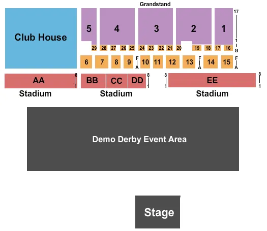 seating chart for Delaware State Fairgrounds - Demolition Derby 2 - eventticketscenter.com