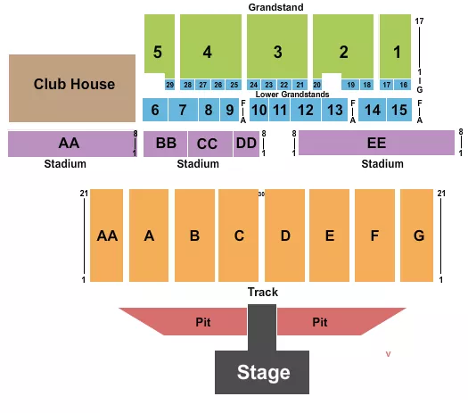 seating chart for Delaware State Fairgrounds - Endstage Pit 3 - eventticketscenter.com