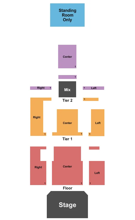 seating chart for Delmar Hall - End Stage SRO - eventticketscenter.com