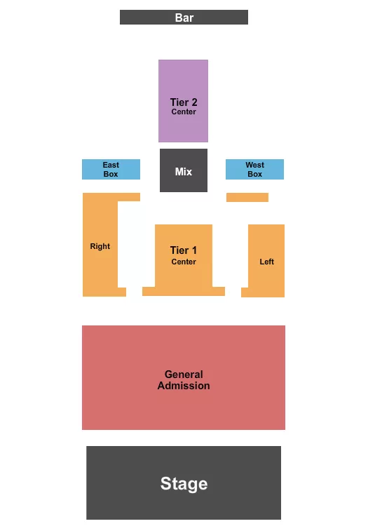 seating chart for Delmar Hall - GA & Tiers - eventticketscenter.com