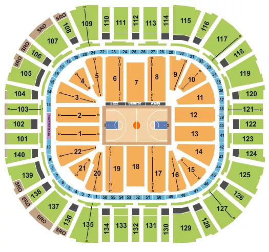 seating chart for Delta Center - Basketball - Globetrotters - eventticketscenter.com