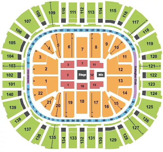 seating chart for Delta Center - Center Stage - No SRO - eventticketscenter.com