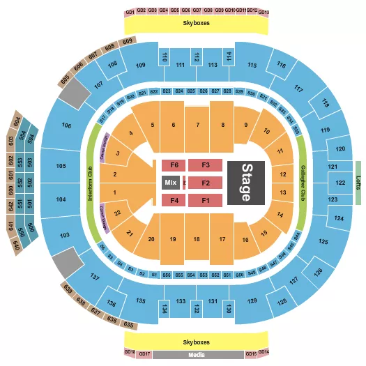 seating chart for Delta Center - Endstage 8 - eventticketscenter.com