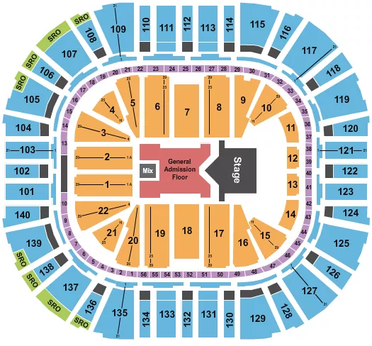 seating chart for Delta Center - Endstage GA Flr 2 - eventticketscenter.com