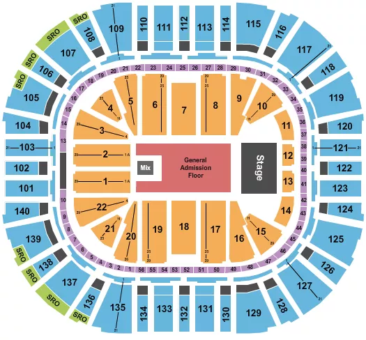 seating chart for Delta Center - Endstage GA Flr 3 - eventticketscenter.com