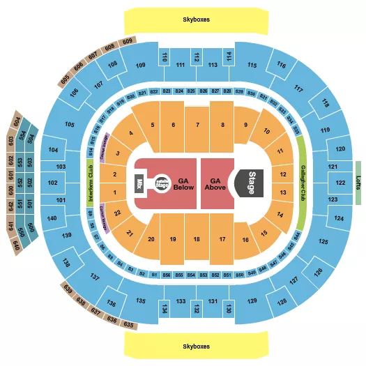seating chart for Delta Center - Endstage GA Above/Below - eventticketscenter.com