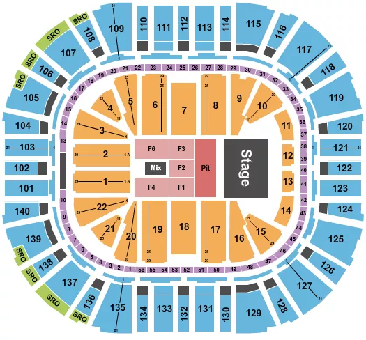 seating chart for Delta Center - Endstage Pit - eventticketscenter.com