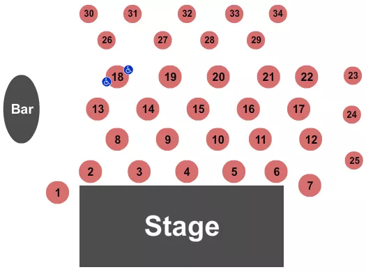seating chart for Dennis C. Moss Cultural Arts Center - Black Box - Endstage Tables - eventticketscenter.com