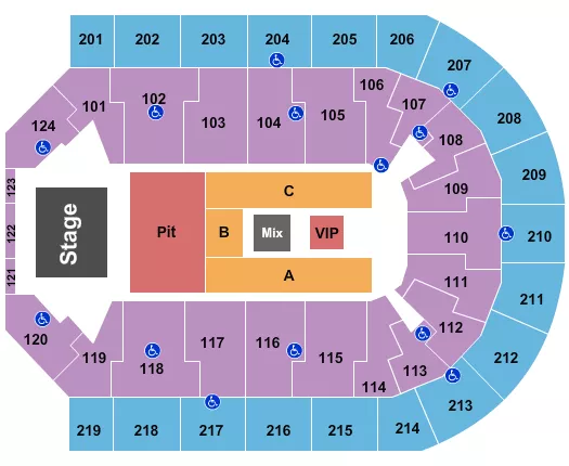 seating chart for Denny Sanford Premier Center - Breaking Benjamin - eventticketscenter.com
