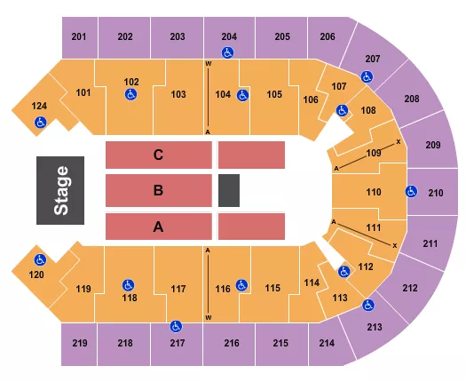 seating chart for Denny Sanford Premier Center - Endstage 2 - eventticketscenter.com