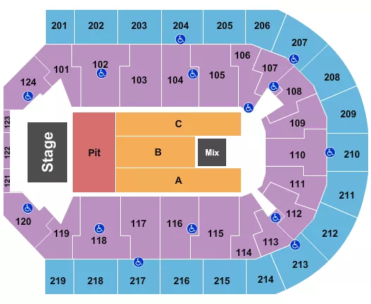 seating chart for Denny Sanford Premier Center - Endstage Pit 3 - eventticketscenter.com