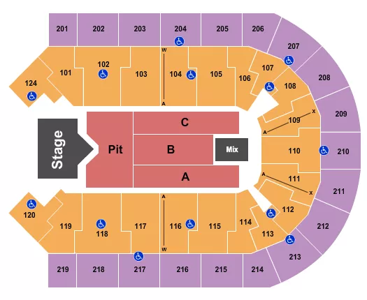 seating chart for Denny Sanford Premier Center - Endstage Pit 4 - eventticketscenter.com