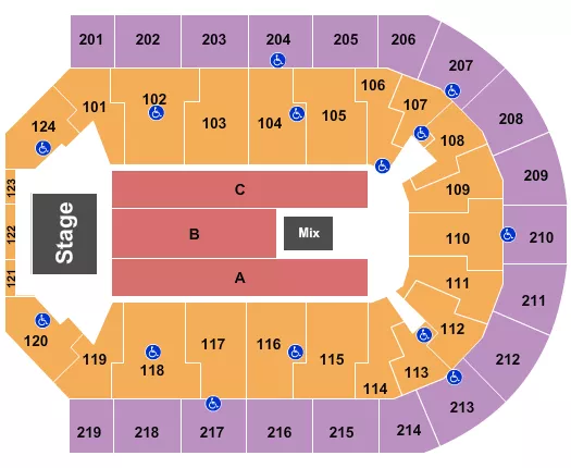 seating chart for Denny Sanford Premier Center - Endstage - eventticketscenter.com
