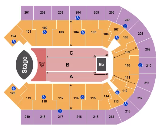 seating chart for Denny Sanford Premier Center - Eric Church - eventticketscenter.com