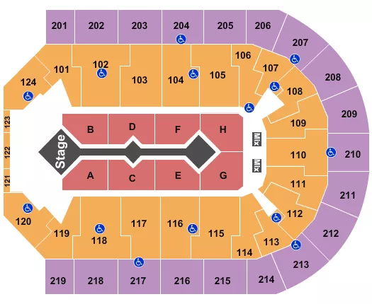 seating chart for Denny Sanford Premier Center - For King and Country - eventticketscenter.com