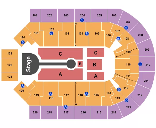 seating chart for Denny Sanford Premier Center - Lauren Daigle 2024 - eventticketscenter.com