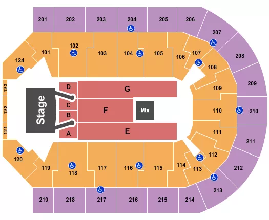 seating chart for Denny Sanford Premier Center - Little Big Town - eventticketscenter.com