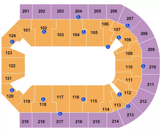 seating chart for Denny Sanford Premier Center - Open Floor 2 - eventticketscenter.com