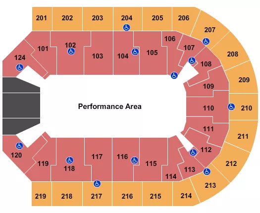 seating chart for Denny Sanford Premier Center - Open Floor 3 - eventticketscenter.com