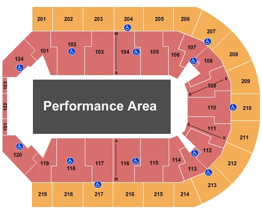 seating chart for Denny Sanford Premier Center - PBR - eventticketscenter.com