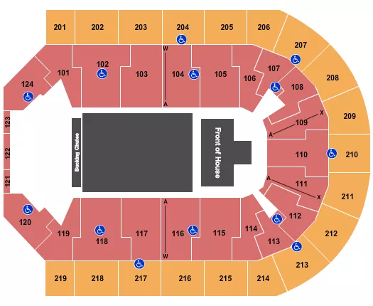 seating chart for Denny Sanford Premier Center - PBR - eventticketscenter.com