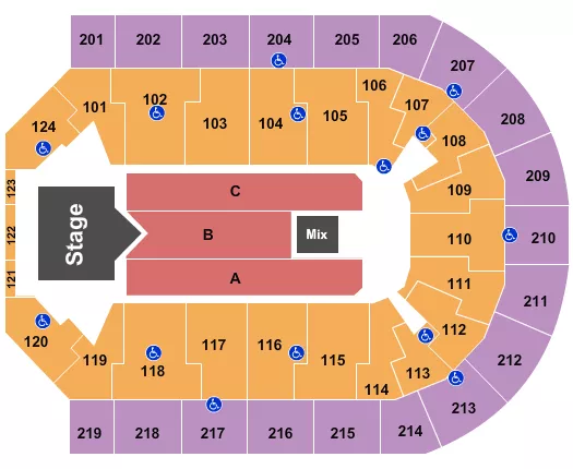 seating chart for Denny Sanford Premier Center - Rascal Flatts - eventticketscenter.com