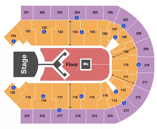 seating chart for Denny Sanford Premier Center - Shinedown - eventticketscenter.com