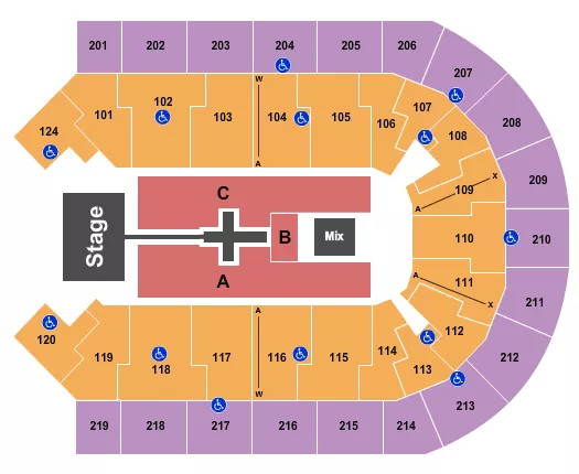 seating chart for Denny Sanford Premier Center - TobyMac - eventticketscenter.com