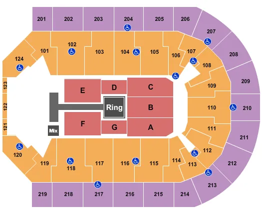 seating chart for Denny Sanford Premier Center - WWE-2 - eventticketscenter.com