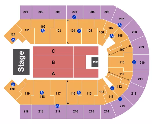 seating chart for Denny Sanford Premier Center - Zac Brown Band - eventticketscenter.com