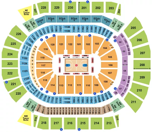 seating chart for Desert Diamond Arena - Basketball - eventticketscenter.com