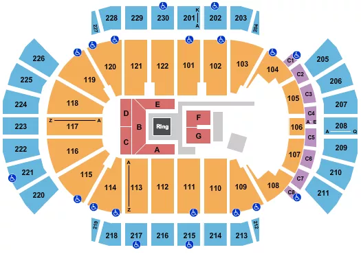 seating chart for Desert Diamond Arena - Boxing - eventticketscenter.com