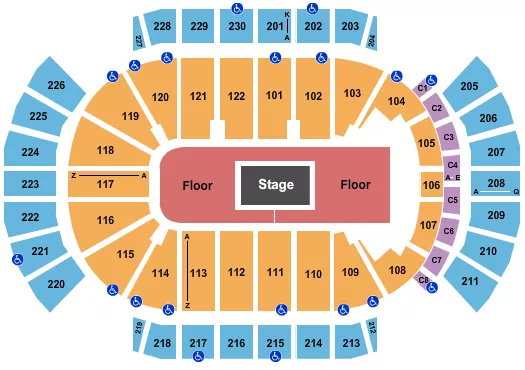 seating chart for Desert Diamond Arena - Center Stage 1 - eventticketscenter.com