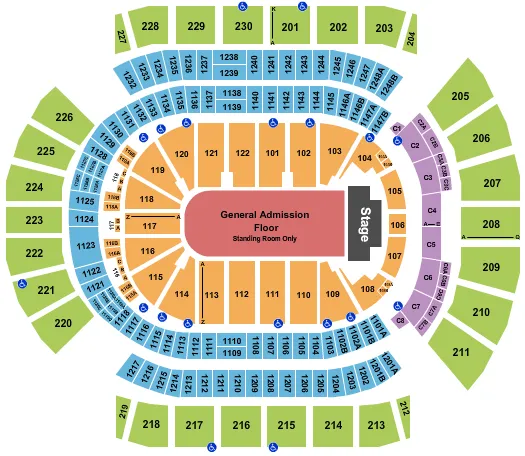 seating chart for Desert Diamond Arena - End Stage GA Floor - eventticketscenter.com