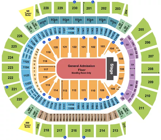 seating chart for Desert Diamond Arena - Endstage GA Floor - eventticketscenter.com