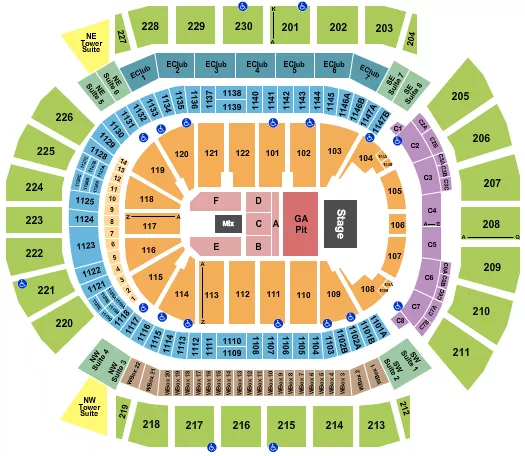 seating chart for Desert Diamond Arena - Endstage GA Pit 3 - eventticketscenter.com