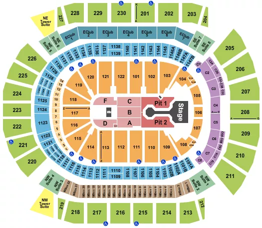 seating chart for Desert Diamond Arena - Josiah Queen - eventticketscenter.com