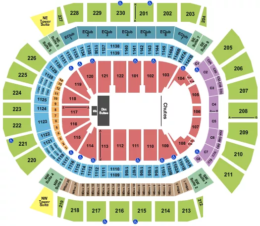 seating chart for Desert Diamond Arena - PBR 2 - eventticketscenter.com
