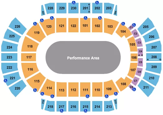 seating chart for Desert Diamond Arena - Performance Area - eventticketscenter.com