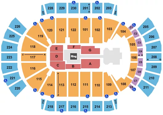 seating chart for Desert Diamond Arena - WWE Smackdown - eventticketscenter.com