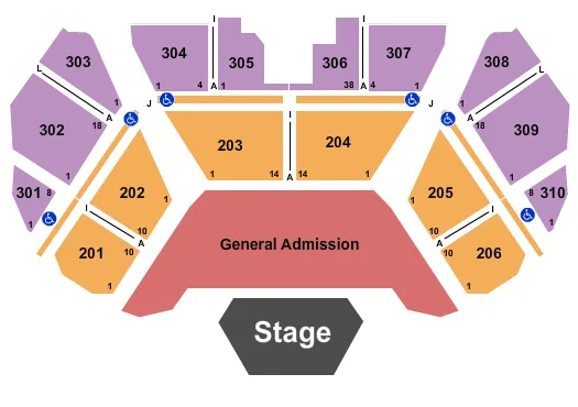 seating chart for Desert Diamond Casino - Sahuarita - End Stage GA - eventticketscenter.com